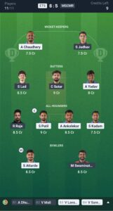 ETS vs MSCMR Today’s Dream11 Fantasy Team